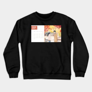 Calendar 2022 January with Korean Dramas Crewneck Sweatshirt